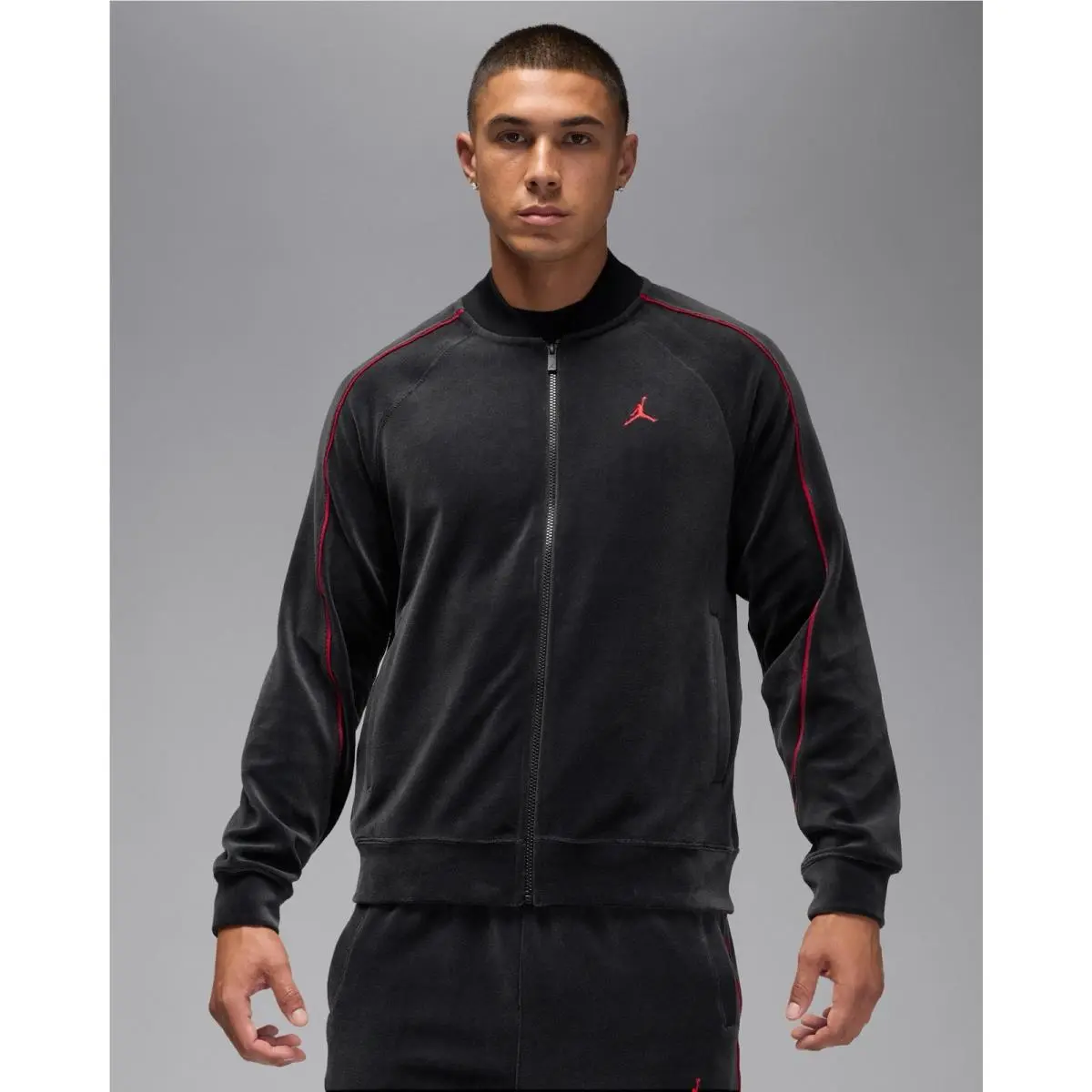 Jordan Brooklyn Velour Track Jacket Black Men’s Size XL Xxl HV1870-010 by Nike