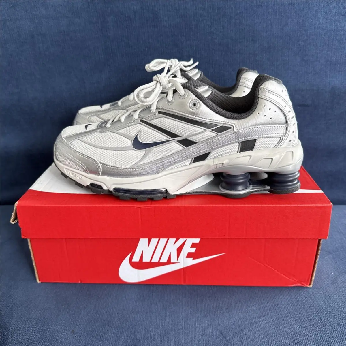 Nike Shox Ride 2 Photon Dust Metallic Silver Midnight Navy IO1449-025 sz 9.5 Men