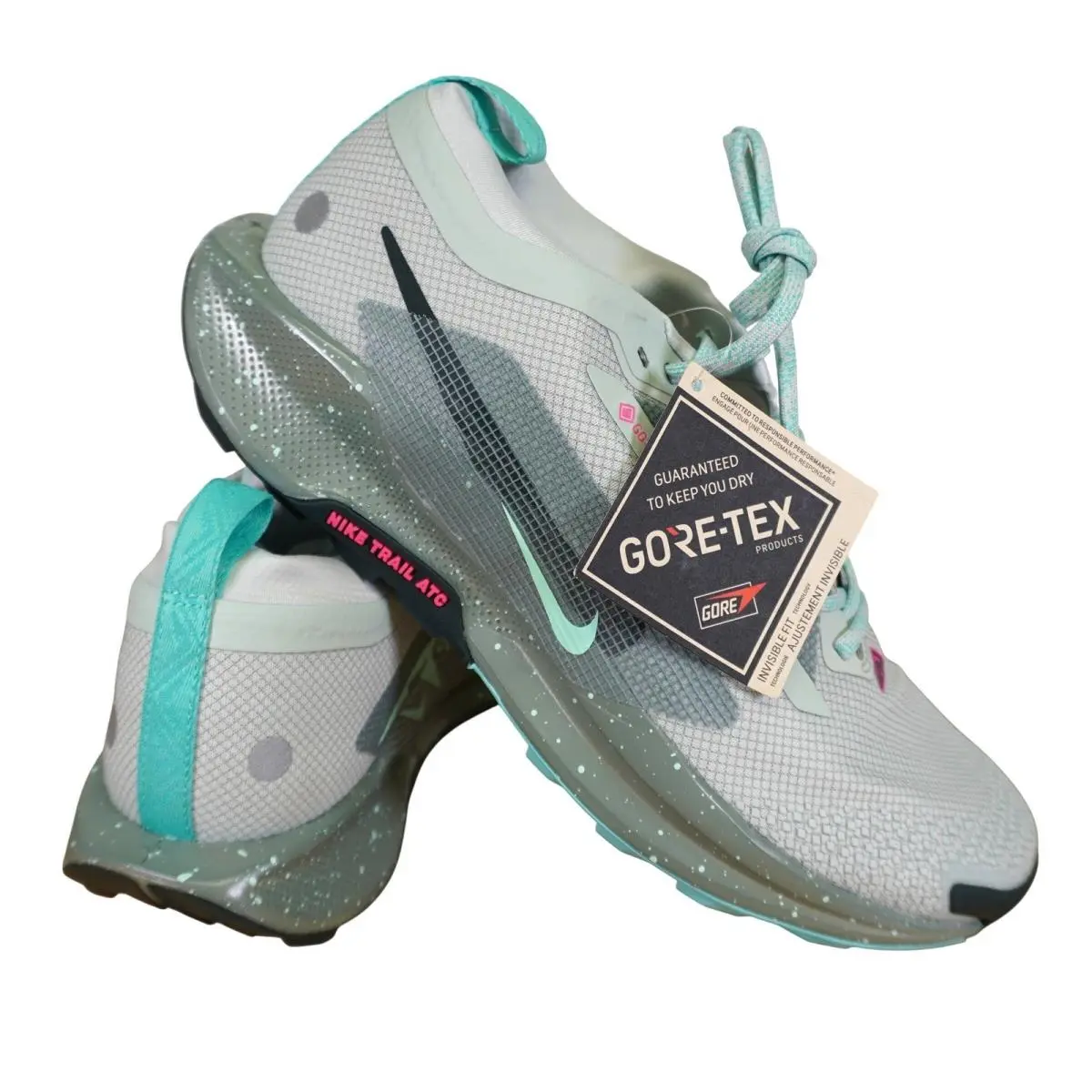 Nike Pegasus Trail 5 Gore-tex Mens 8.5 Grey Teal Waterproof Running FQ0908