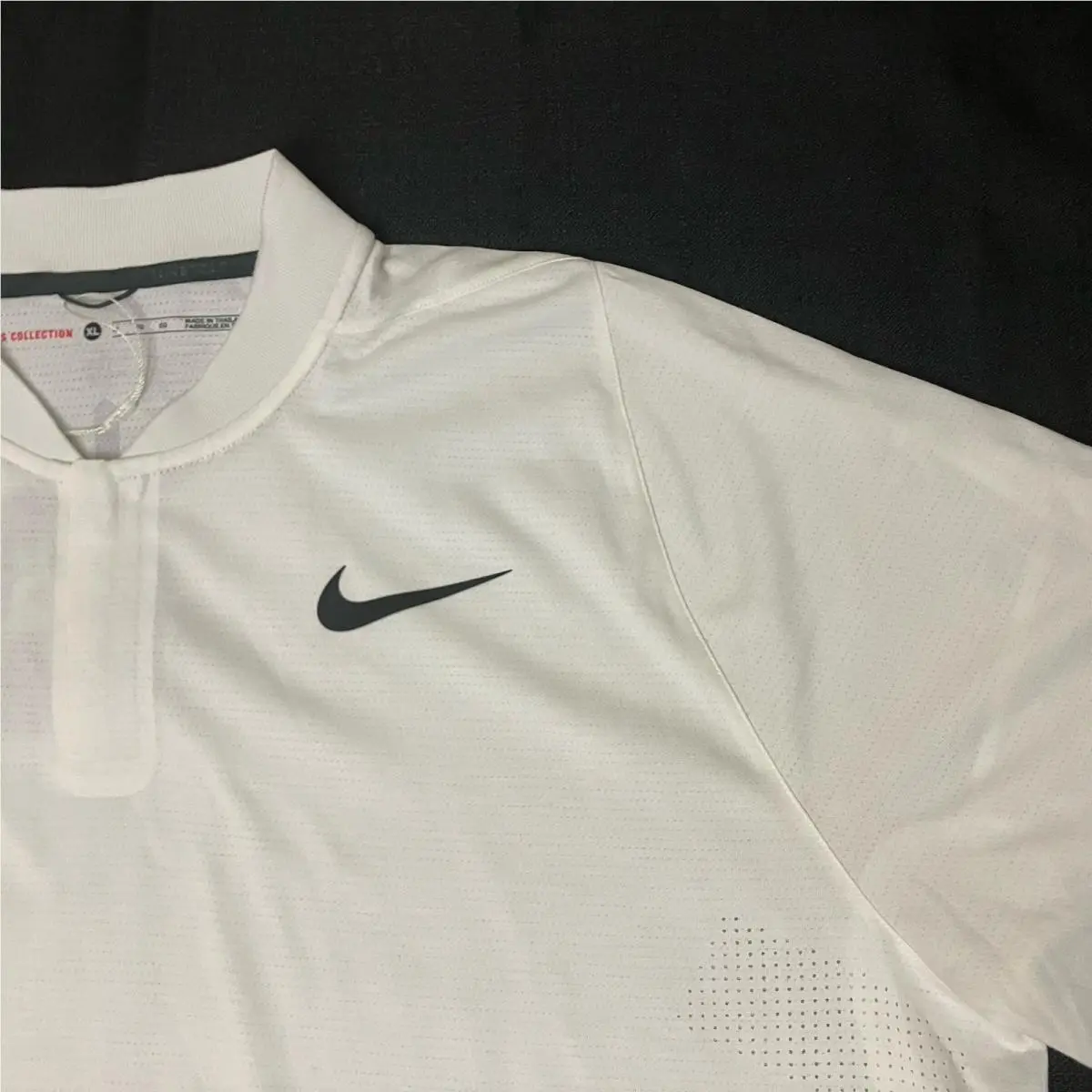 Nike clothing - Tiger Woods Velocity Max Vapor Blade Zip Polo - 726187 - Triple White Black Silver 5