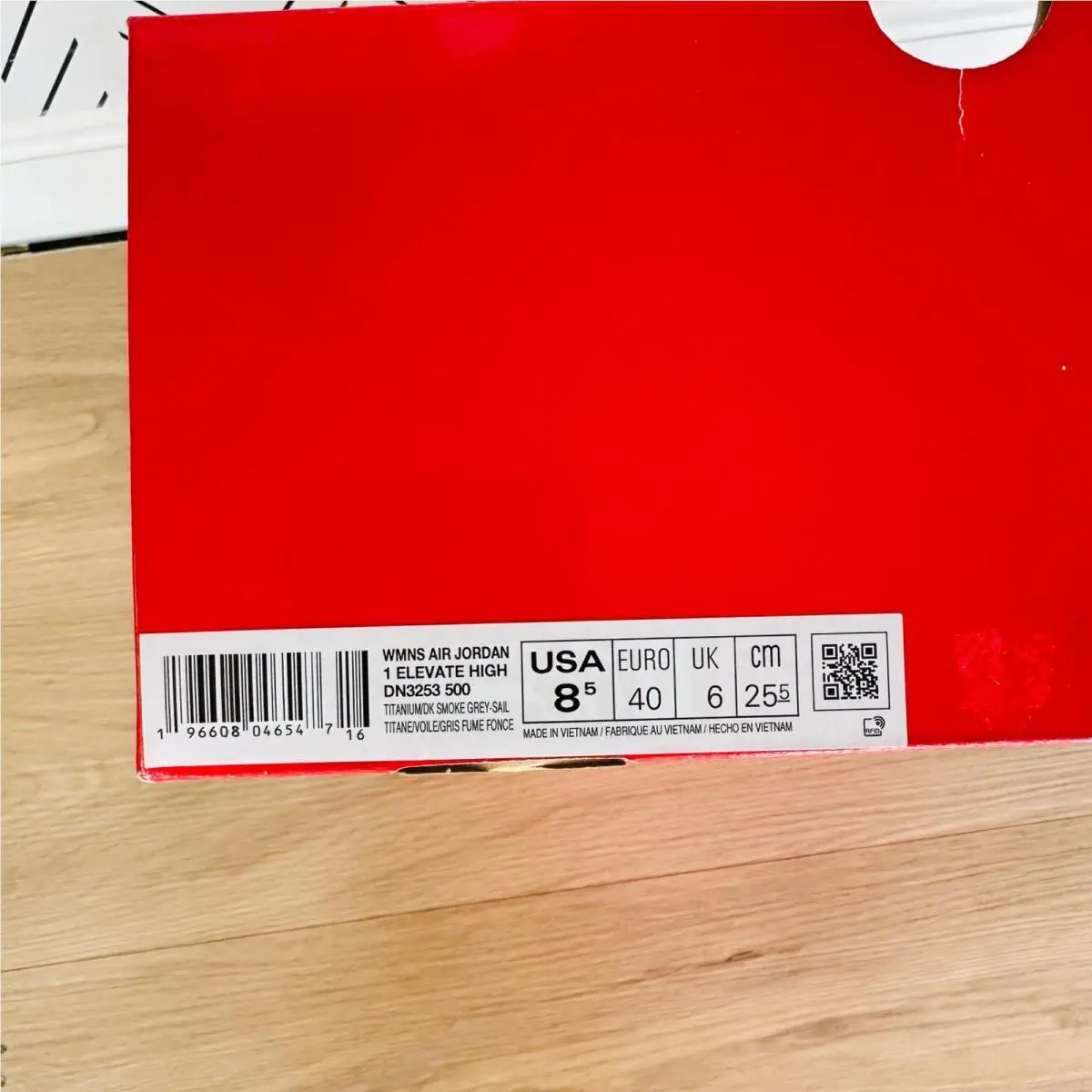 Nike shoes - Air Jordan 1 - Air - DN3253-500 - White, Manufacturer: Titanium/Sail/Dark Smoke Grey (UPC: 196608046547) 6