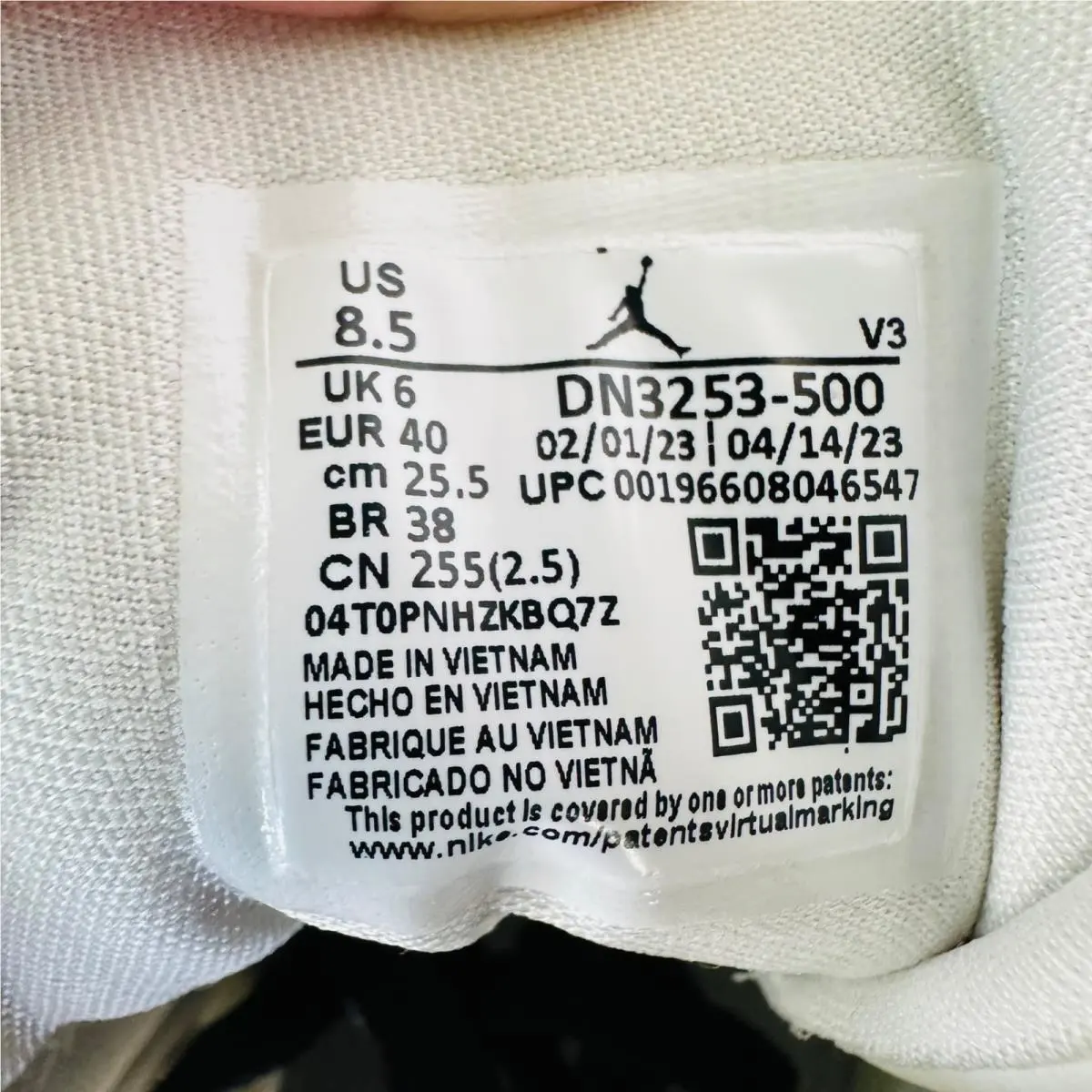 Nike shoes - Air Jordan 1 - Air - DN3253-500 - White, Manufacturer: Titanium/Sail/Dark Smoke Grey (UPC: 196608046547) 7