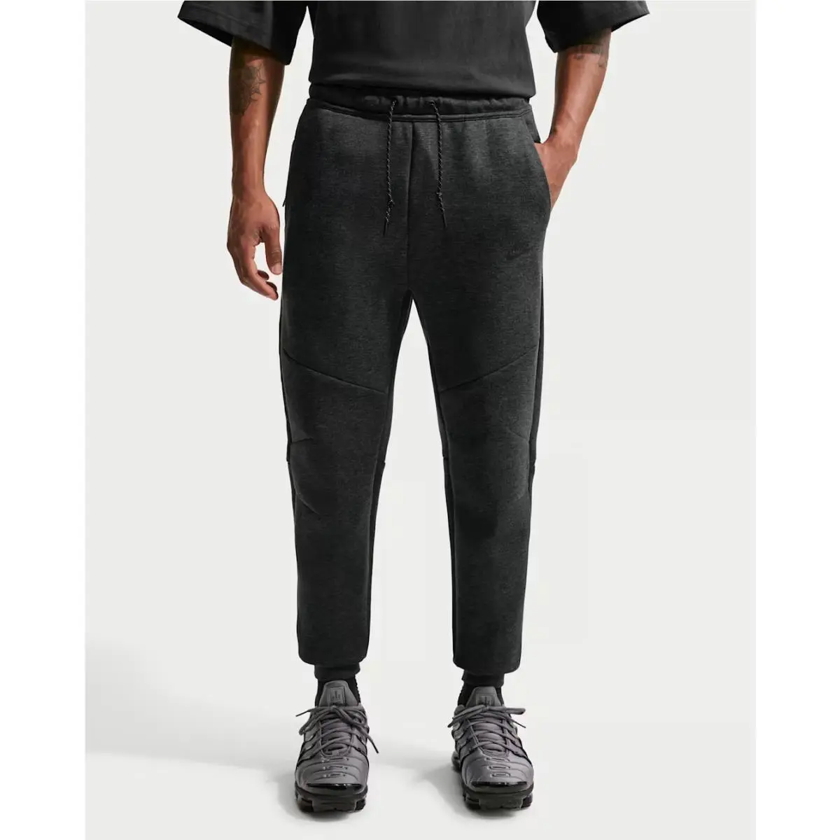 Nike Tech Men`s Fleece Joggers Black Heather/black Size Xx- Large HV0959-032