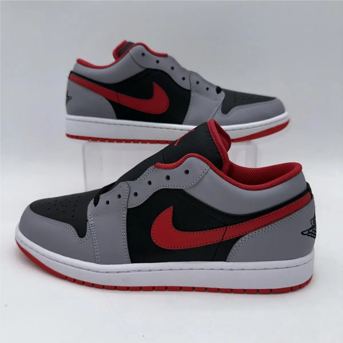 Men`s Size 11 Air Jordan 1 Low 553558 060 Black/red Basketball Sneaker by Nike