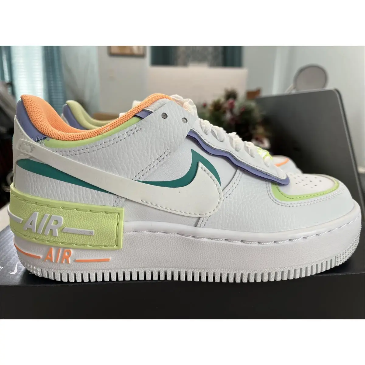 Air Force 1 Shadow ‘white Multi-color’ DX3718-100 Women’s Size 5.5 No-lid by Nike