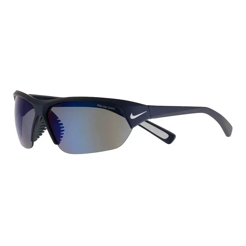 Skylon Ace 69mm Semi-rimless Sunglasses Matte Obsidian Blue Lens by Nike