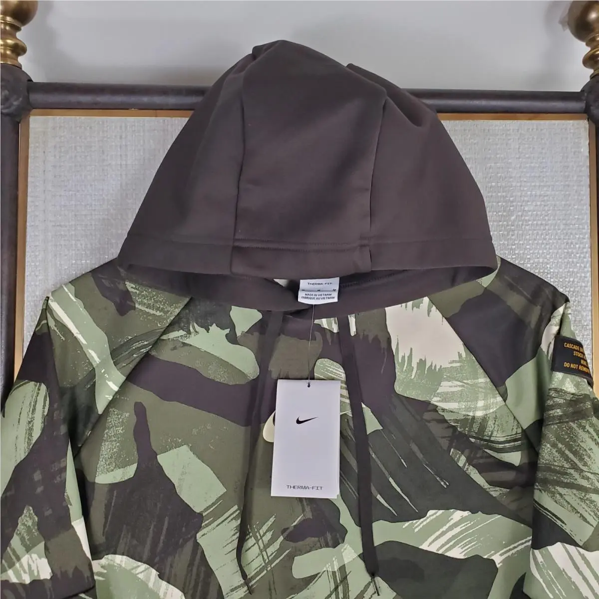 Nike clothing - golf casual long sleeve size mens pullover water wind long sleeve hooded hoodie swoosh jacket windbreaker hoody camouflage hawaiian NWT - Green 10
