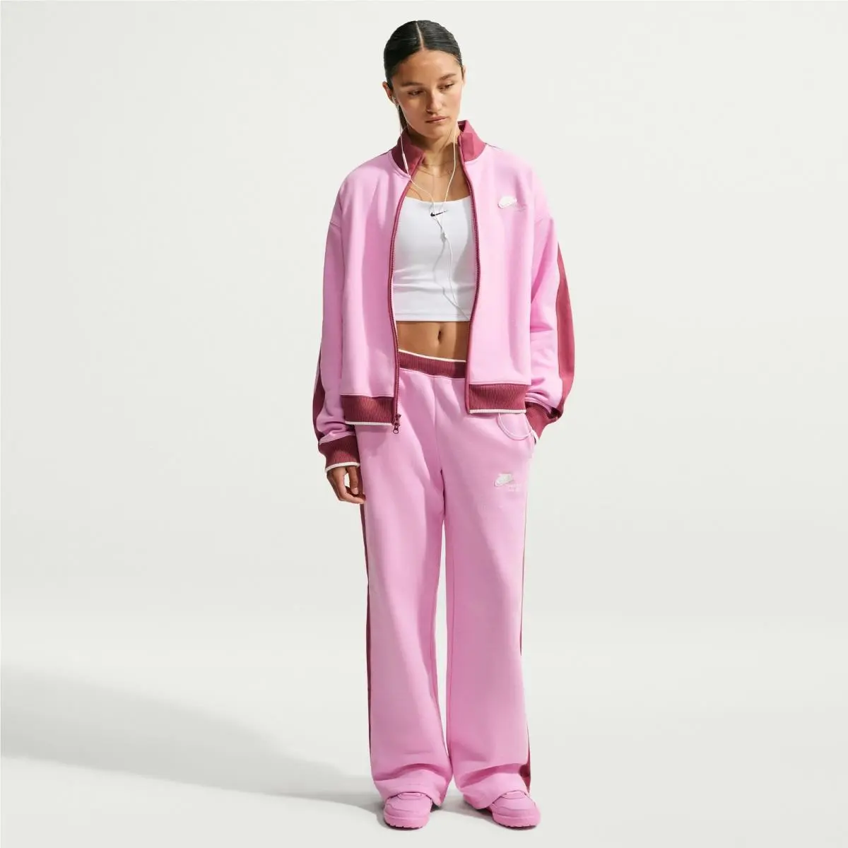 Womens  Studio Fleece Medium Weight  Run Club Mid Rise Track Pant-size L by Nike