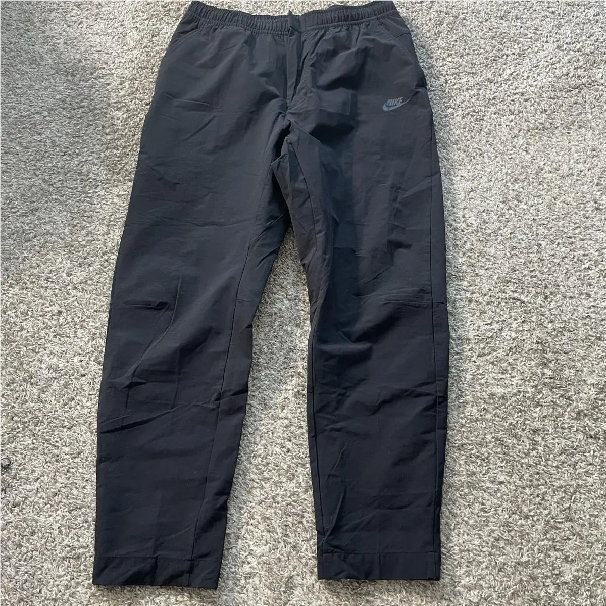 Nike Pants Mens Large 34x30 Black High Rise Anorak Windbreaker Trousers 1610