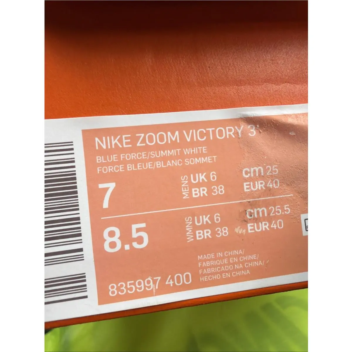 Nike shoes - Zoom Victory 3 - Zoom Victory - 835997-400 - Blue 9