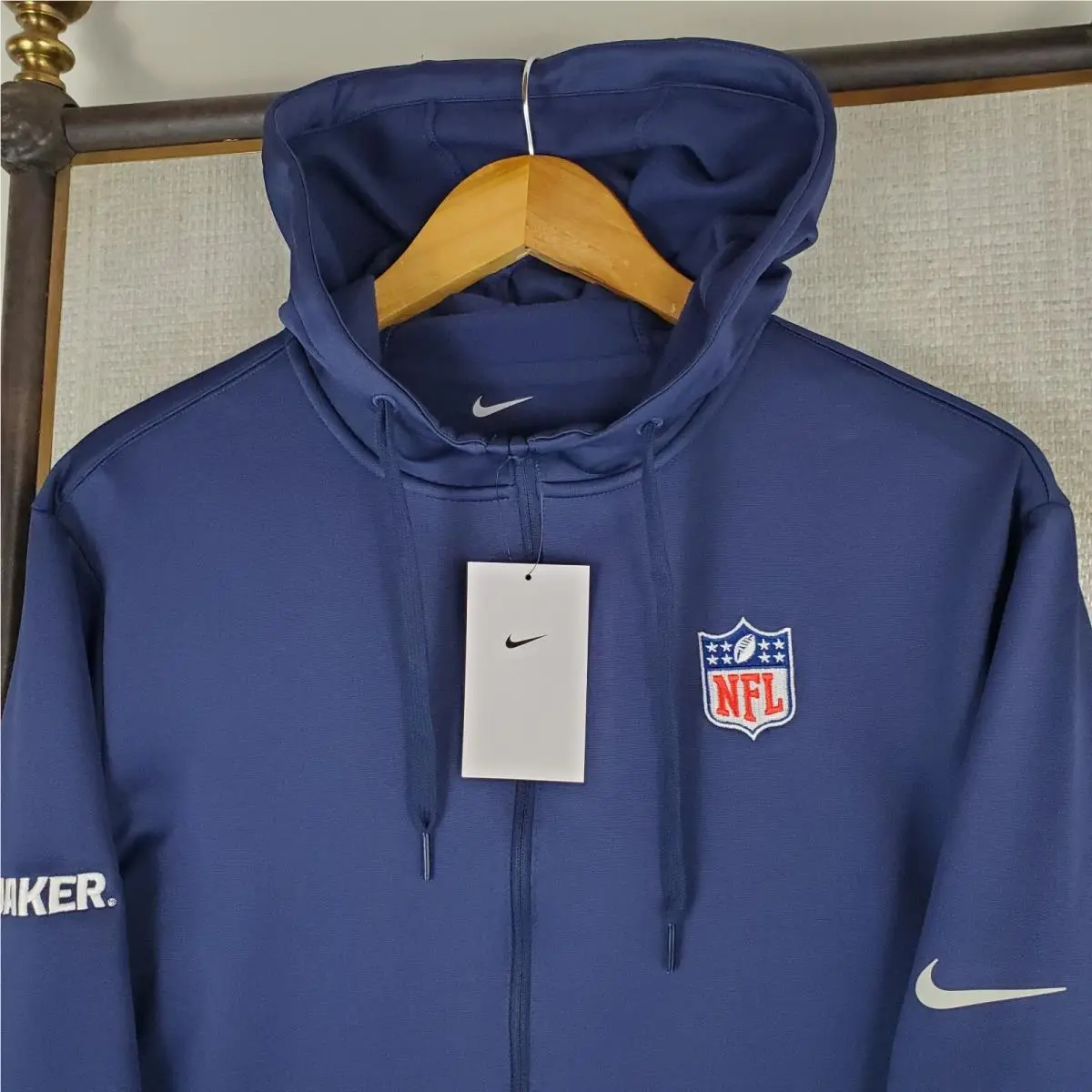 Nike clothing - golf casual jacket coat windbreaker track jacket warmup drifit mes size nfl football wind water resistant stretchy breathable Moisture Wicking nfl quaker oats chest length hoody hoodie dri-fit - Blue 17