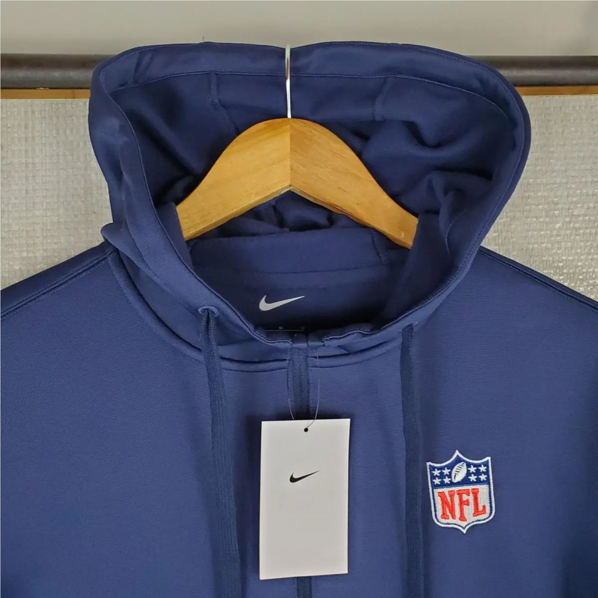 Nike clothing - golf casual jacket coat windbreaker track jacket warmup drifit mes size nfl football wind water resistant stretchy breathable Moisture Wicking nfl quaker oats chest length hoody hoodie dri-fit - Blue 19