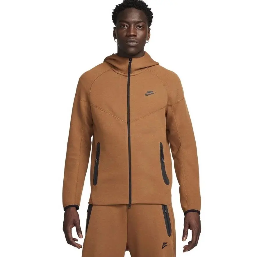 Sportswear Tech Fleece Full Zip Hoodie Light British Tan Sz Lg FB7921-281 by Nike