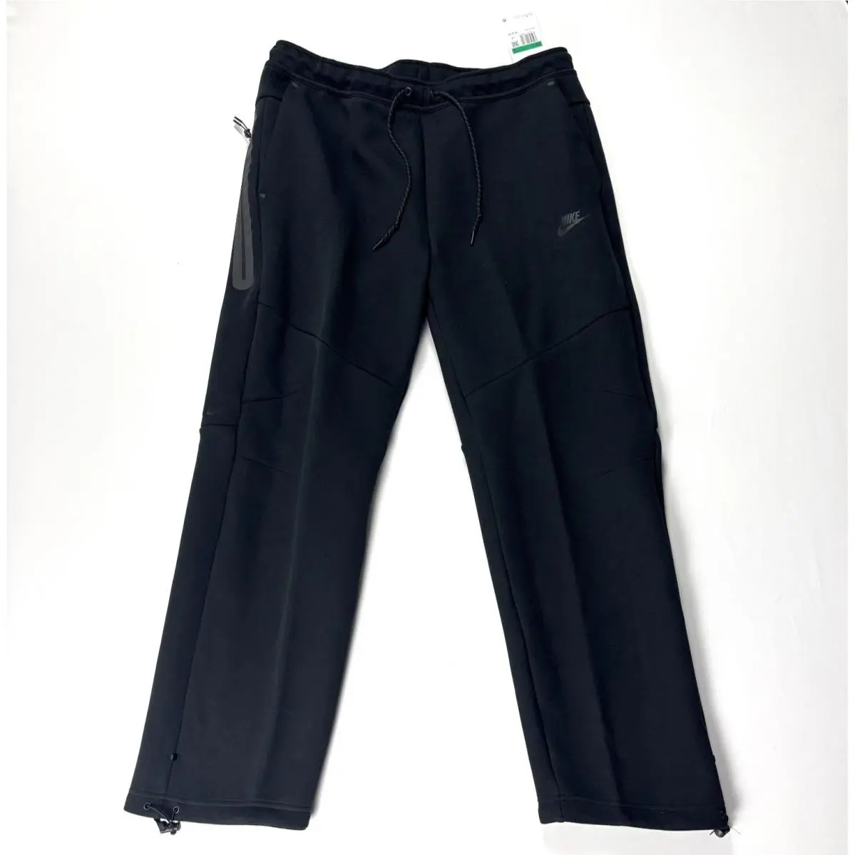 Tech Mens Open Hem Fleece Sweatpants Black Sz XL IM0697-010 by Nike