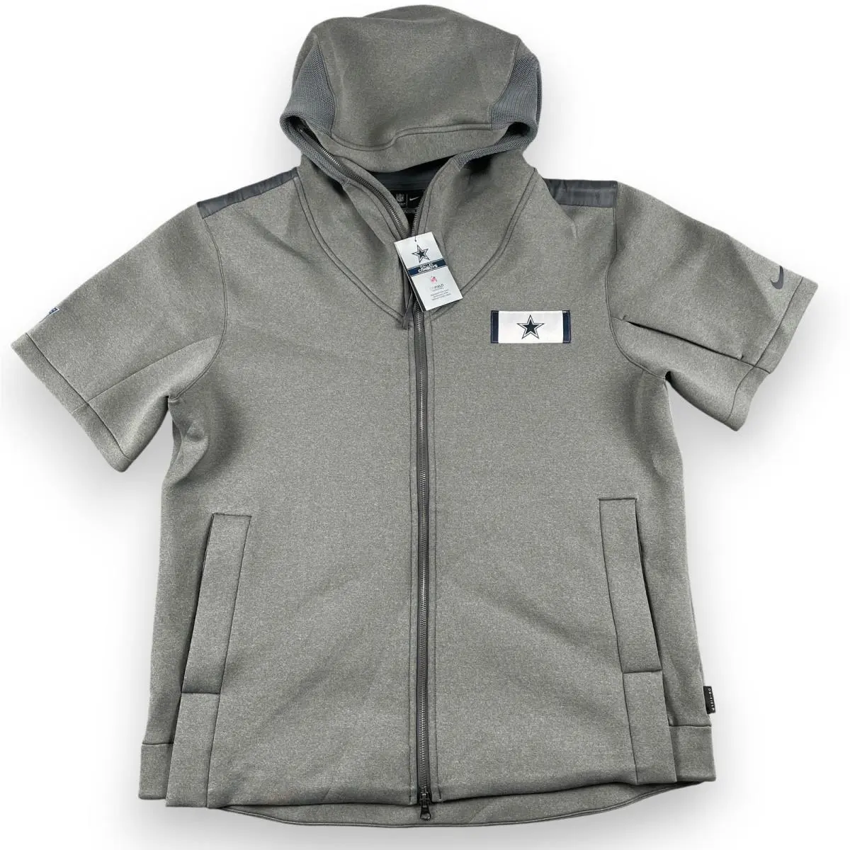 Dallas Cowboys  Jacket Mens L Gray Nfl On Field Full Zip Hoodie by Nike