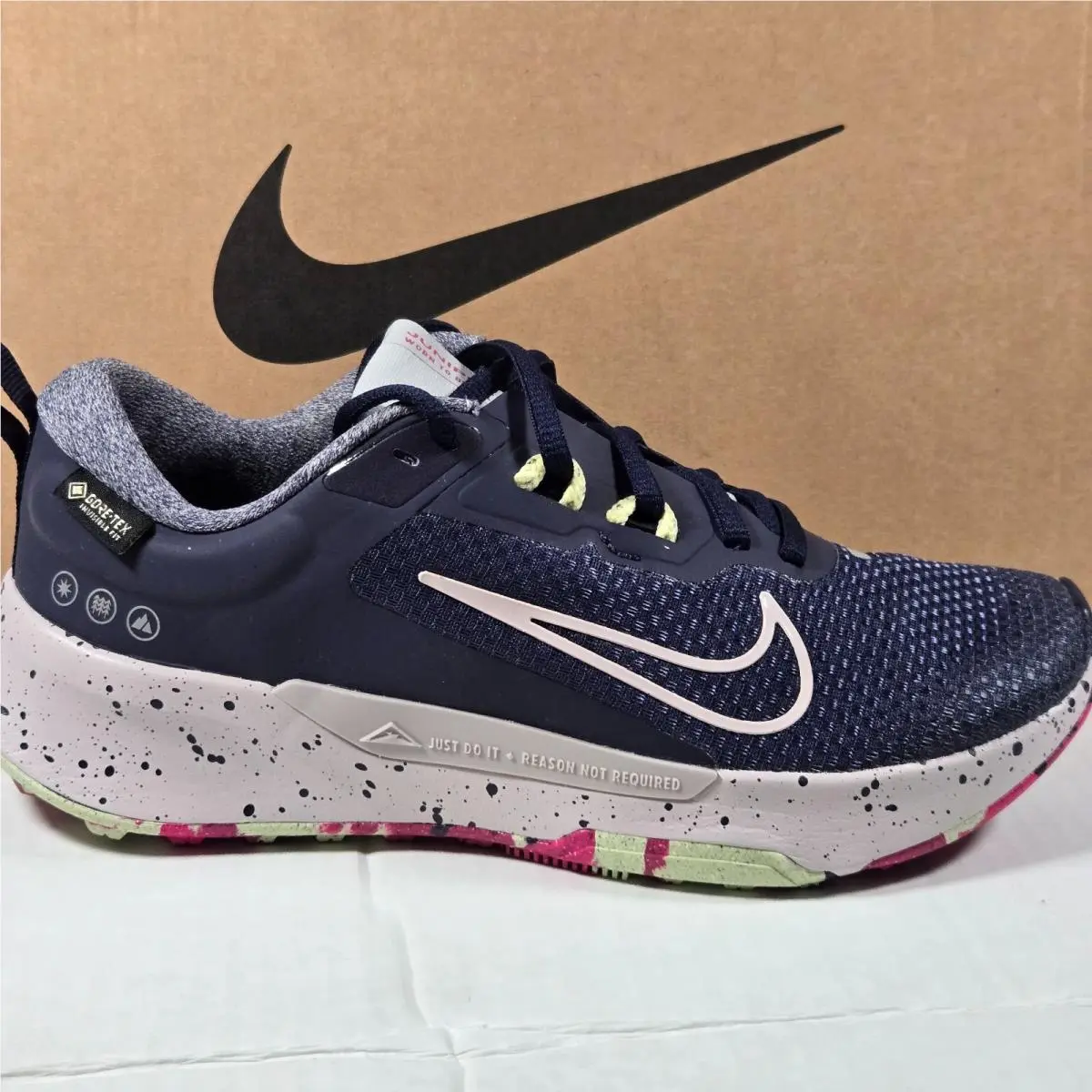 Nike Women`s Juniper Trail 2 Gtx Running Shoes Sneakers Platinum Violet Size 6
