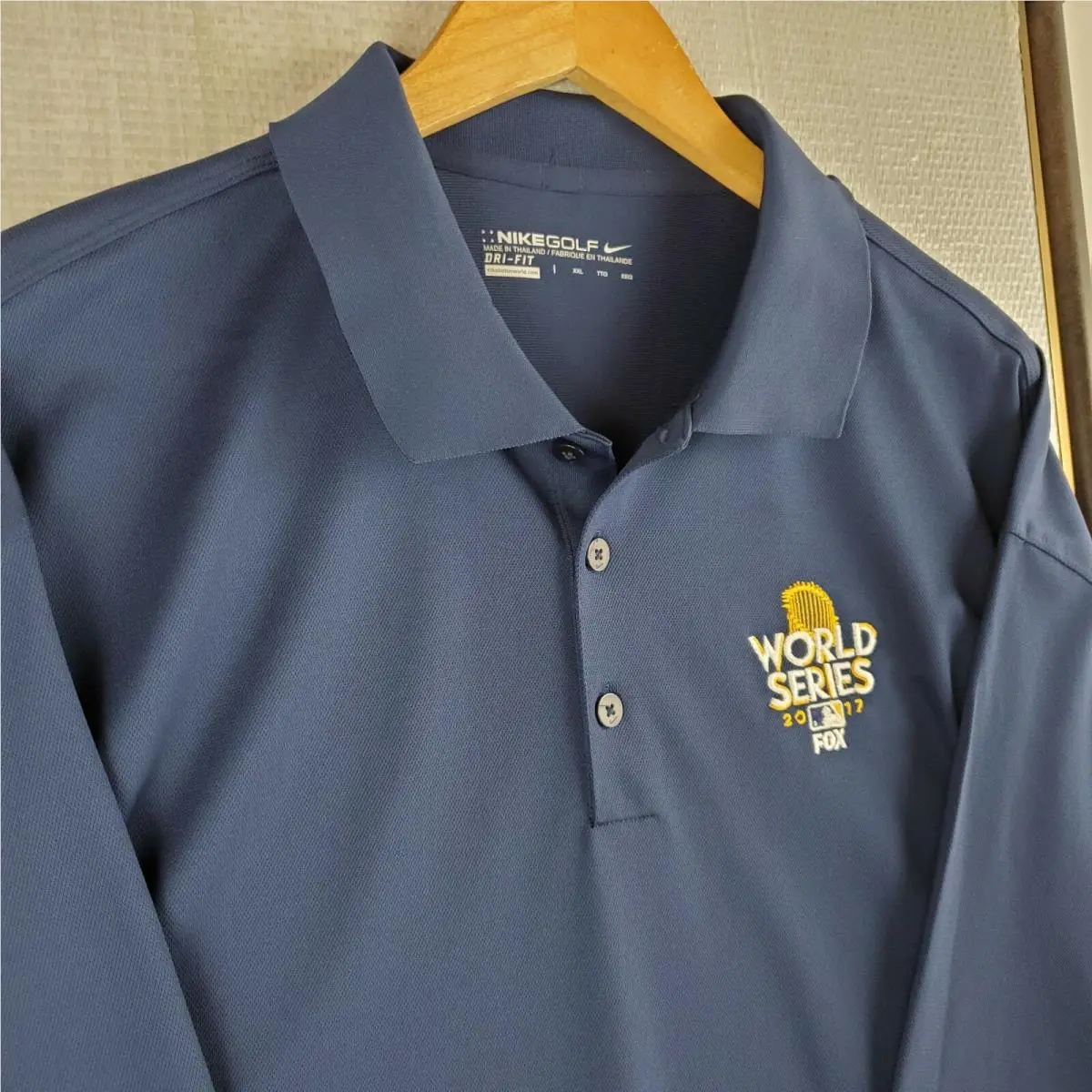 Nike clothing - short sleeve performance golf tennis casual button water breathable UV Protection breathable blue size mens stretchy Dri-Fit Tour Performance swoosh logo astros dodgers mlb baseball - Blue 6