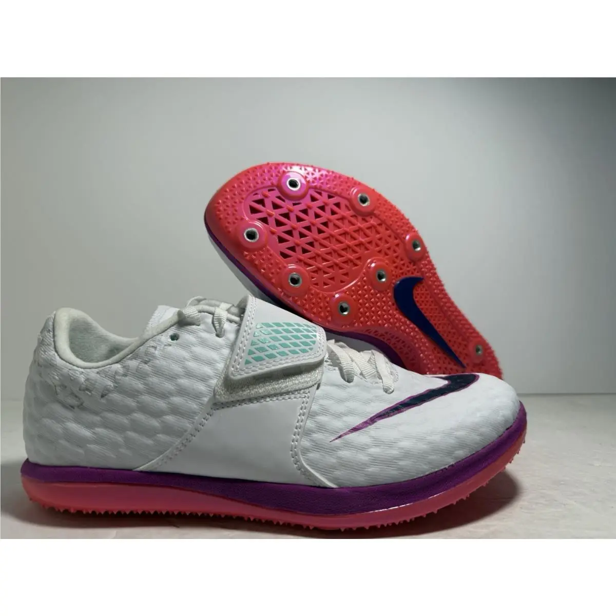 High Jump Elite White Hyper Violet Obsidian FZ9636-101 Men`s Size 6 US by Nike