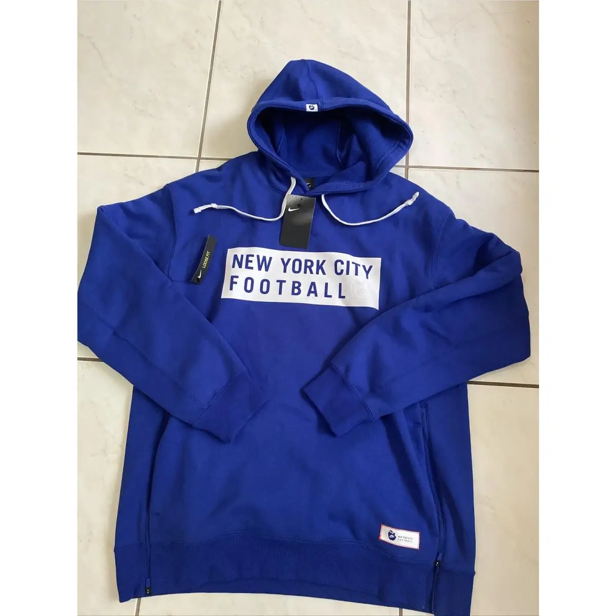 York City Football Big Apple Hoodie Pullover M Adult Unisex Size M Blue by Nike