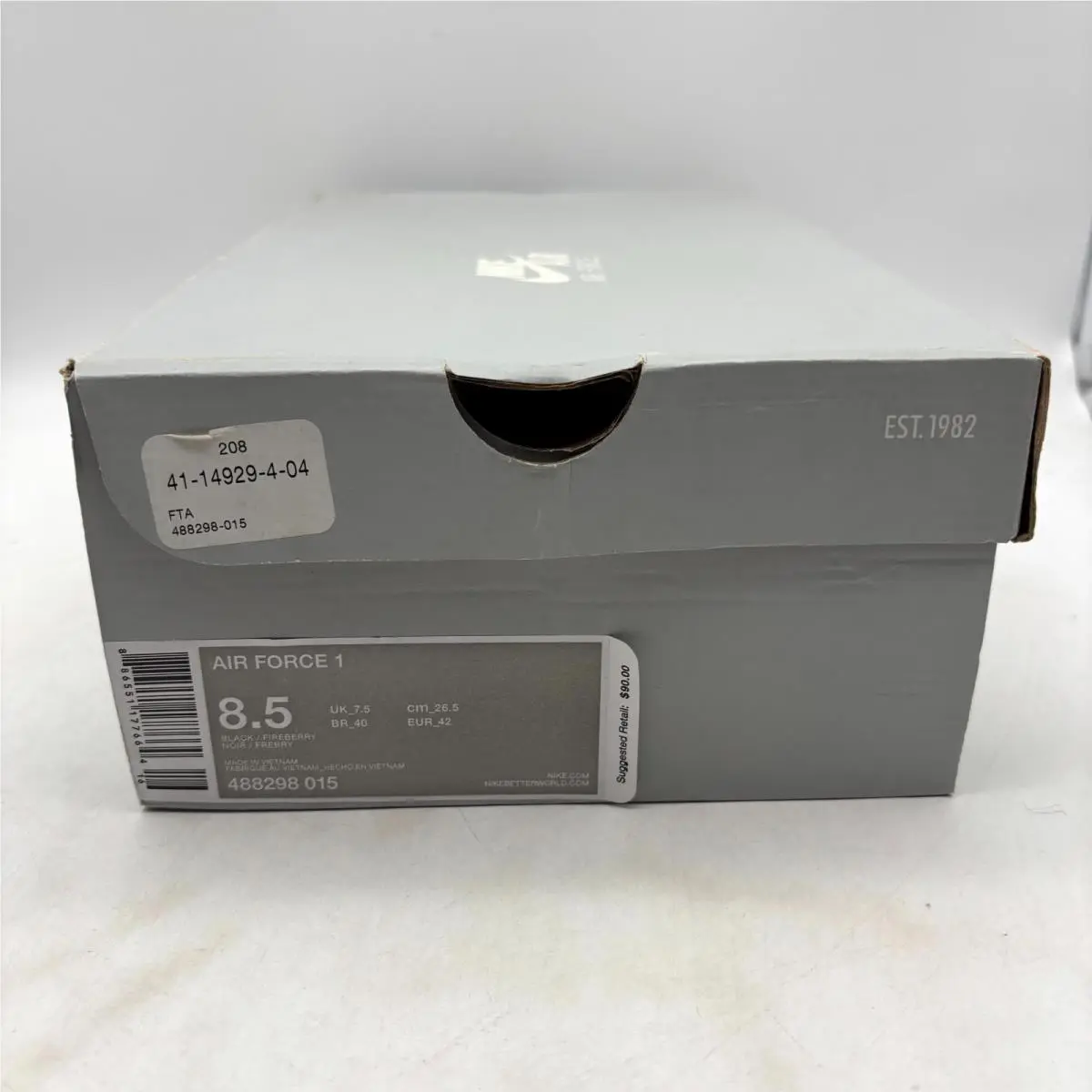 Nike shoes - Nike Air Force 1 Low 488298-015 - 488298-015 - Black/Fireberry (UPC: 886551177664) 7