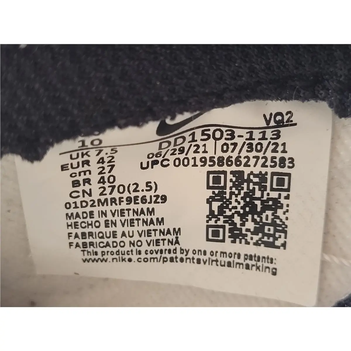 Nike shoes - Nike Dunk - Dunk - DD1503-113 - White, Manufacturer: White/Black (UPC: 0195866272583) 4