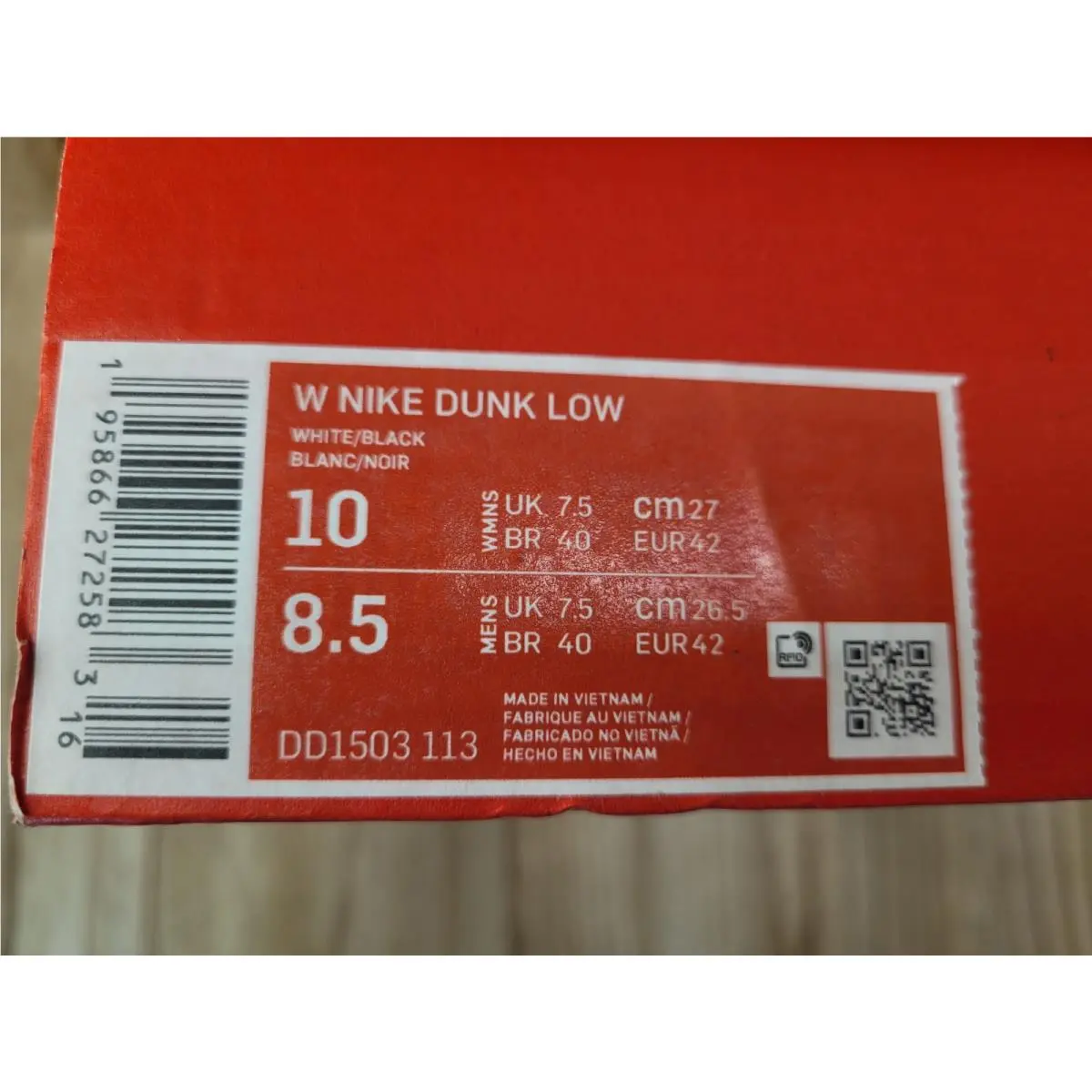 Nike shoes - Nike Dunk - Dunk - DD1503-113 - White, Manufacturer: White/Black (UPC: 0195866272583) 6