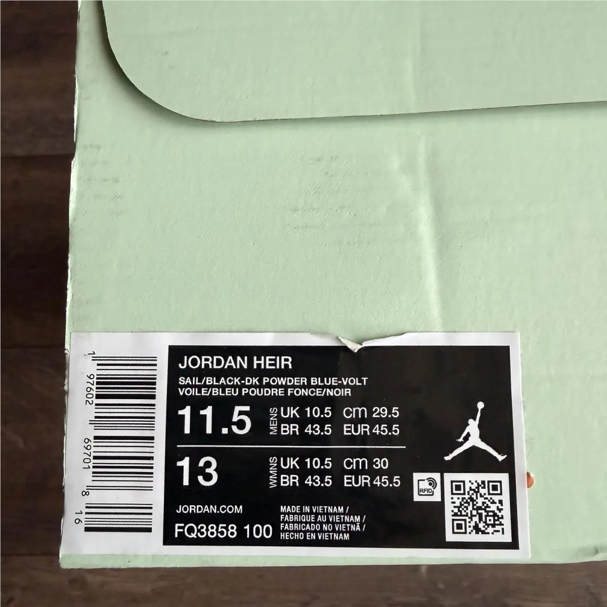 Nike shoes - Nike Jordan Air (Heir) Series - FQ3859-100 - Sail Dark Powder Blue Volt 9