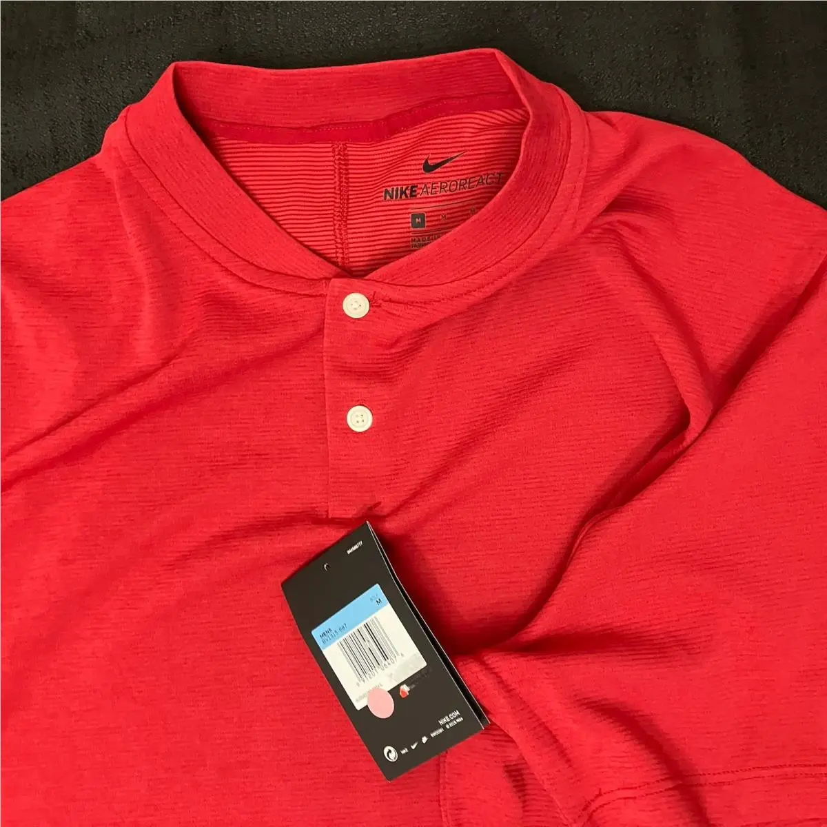 Nike clothing - TW Tiger Woods AeroReact Mock Blade Polo - Sunday Red Black 8