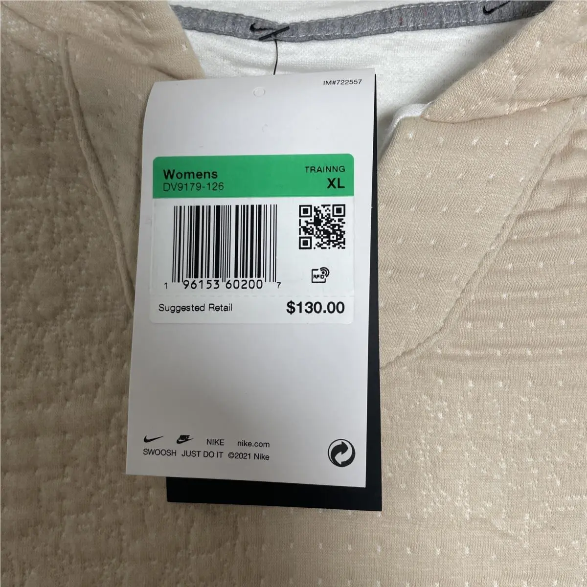 Nike clothing - Cream (UPC: 0196153602007) 1