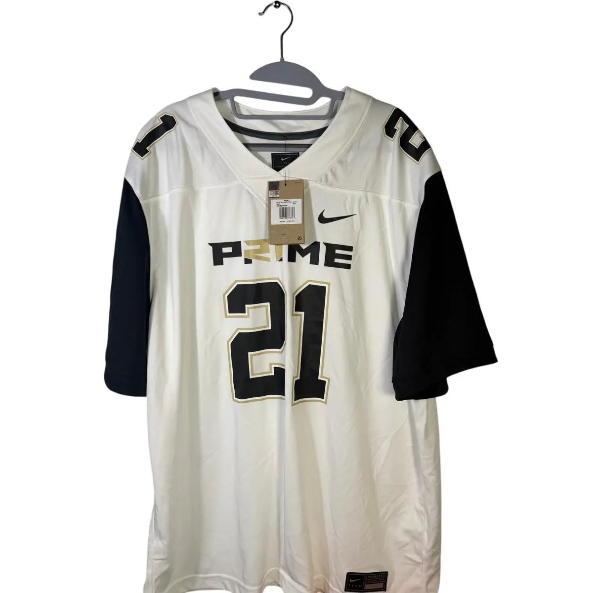 Prime Deion Sanders 21 Football Jersey Men`s 2XL White by Nike