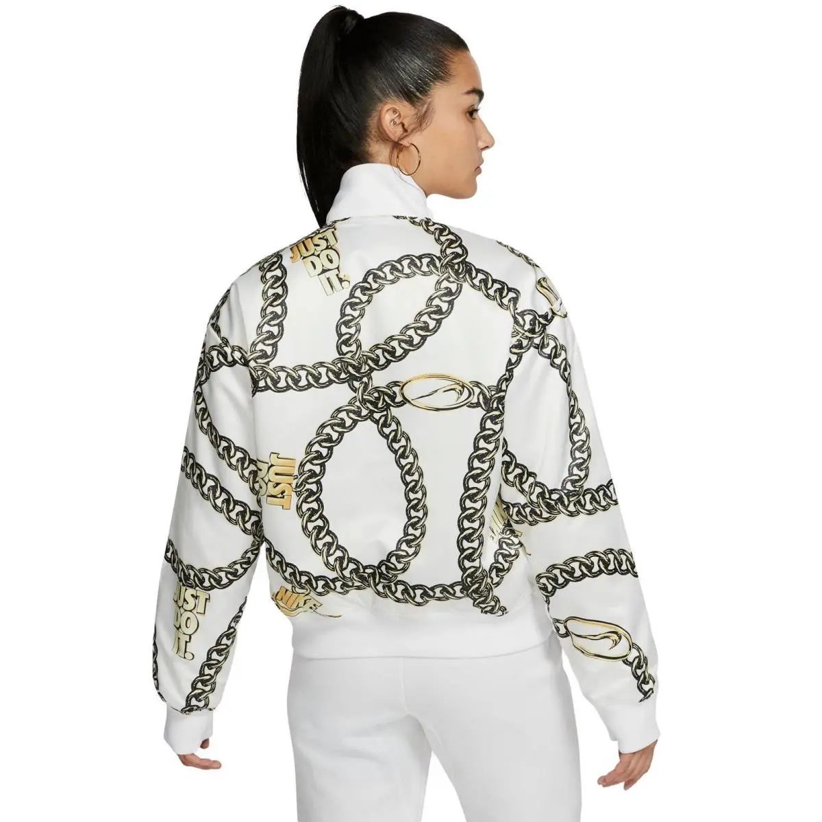 Sportswear Women’s Medium Chain Icon Clash Jacket White Synthetic CI9996 by Nike