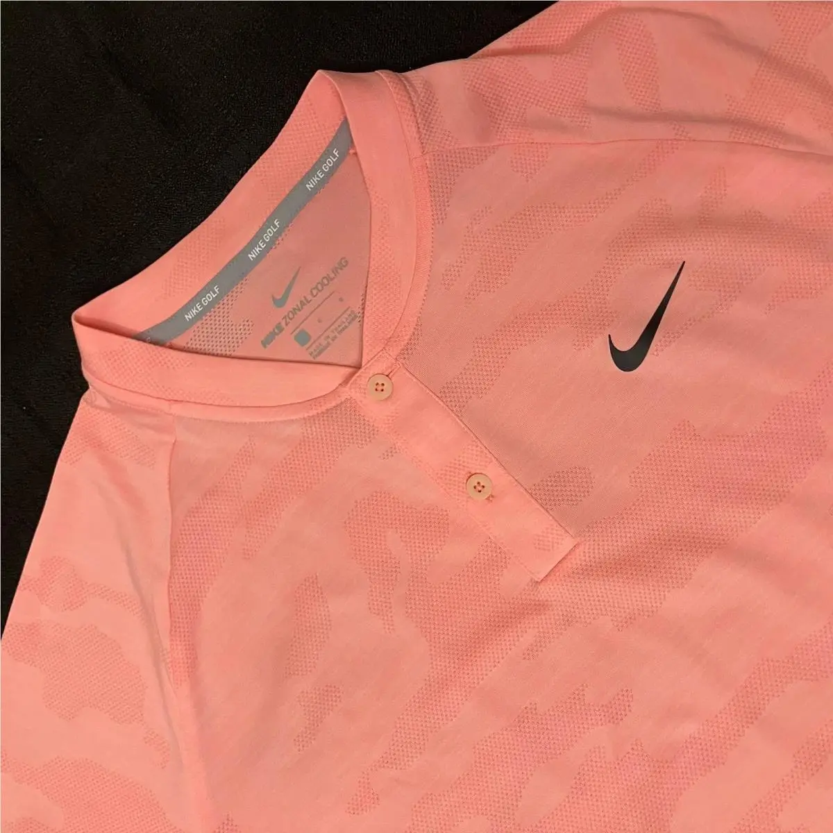 Nike clothing - TW Tiger Woods Zonal Cooling Camo Blade Polo - Icy Rose Black 0