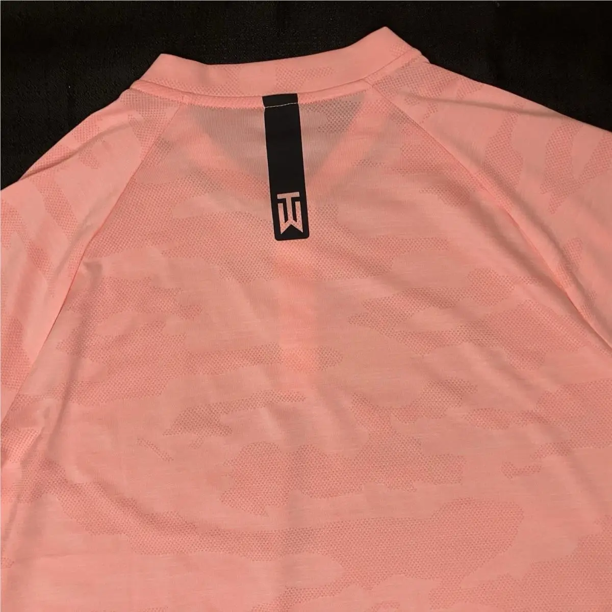 Nike clothing - TW Tiger Woods Zonal Cooling Camo Blade Polo - Icy Rose Black 1