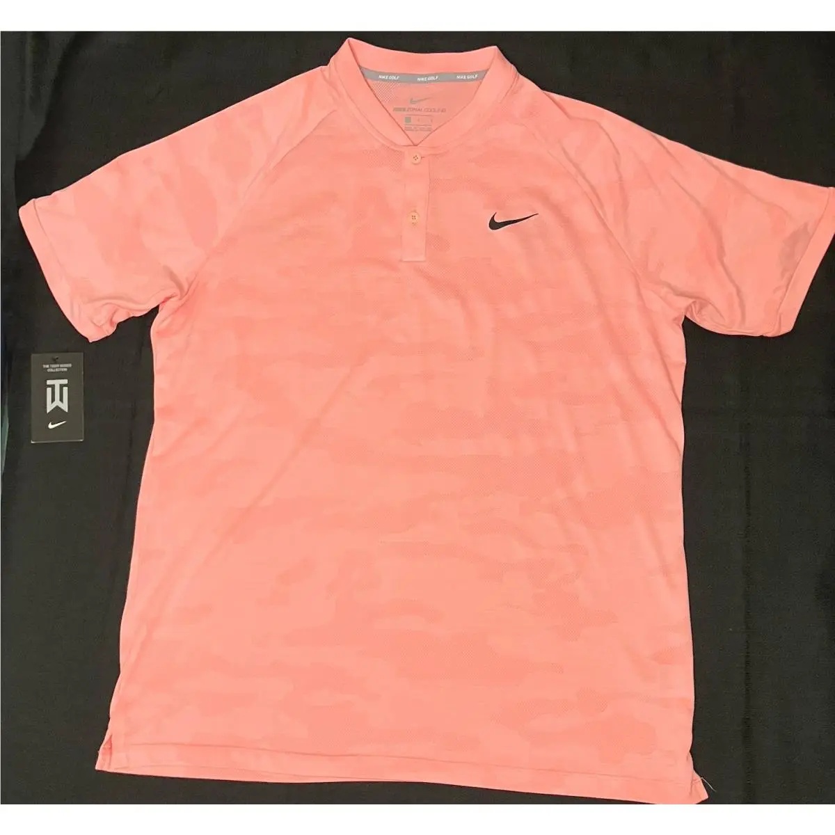 Nike clothing - TW Tiger Woods Zonal Cooling Camo Blade Polo - Icy Rose Black 3