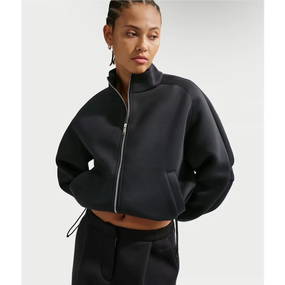 Women’s M Pregame Oversized Fleece Track Black Jacket IF0653-010 by Nike