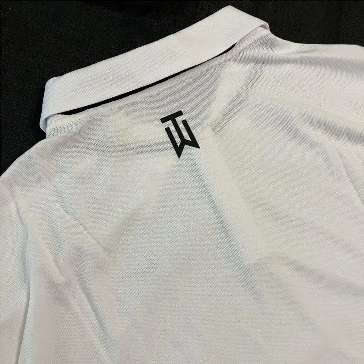 Golf Tiger Woods Adv Dri Fit Polo DR5314 100 White Black Sz L by Nike