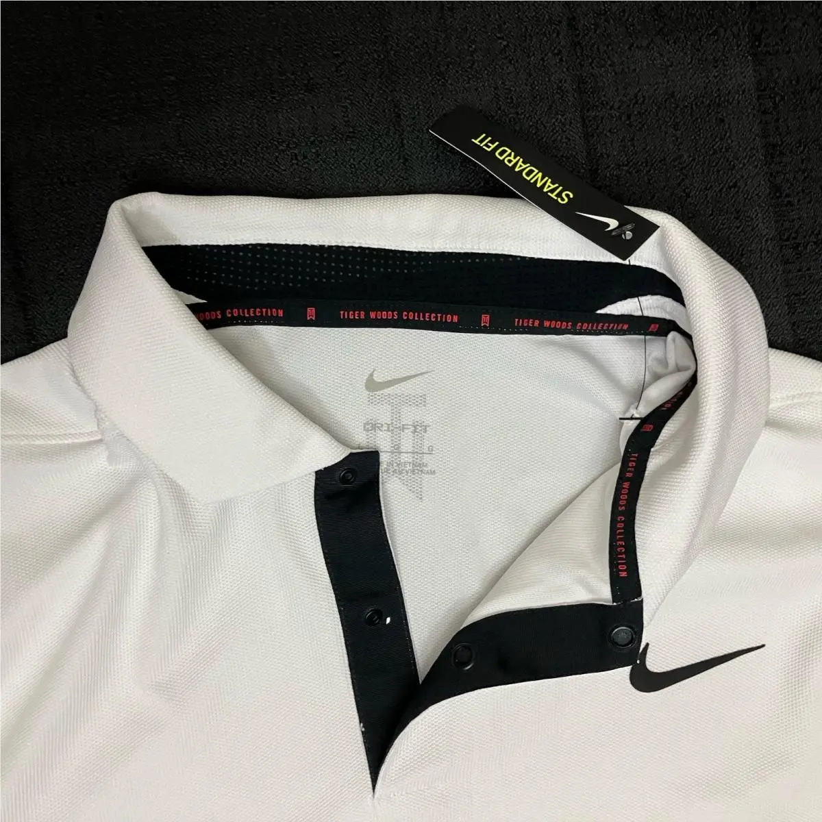 Nike clothing - Tiger Woods Dri Fit ADV Polo - White Black 7