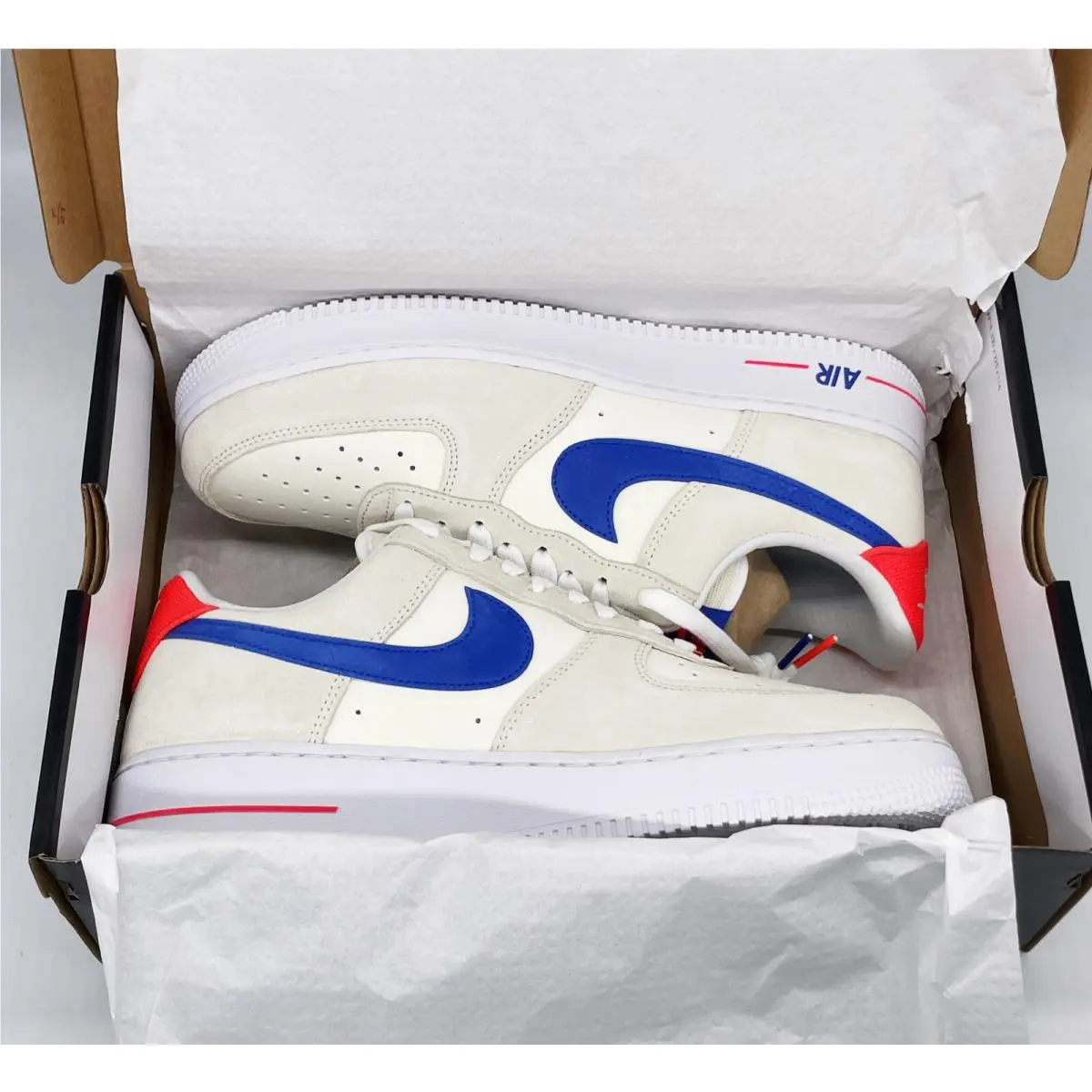 Nike shoes - Air Force 1 `07 LV8 - DM8314100 - Coconut Milk/White/Bright Crimson/Hyper Royal 8