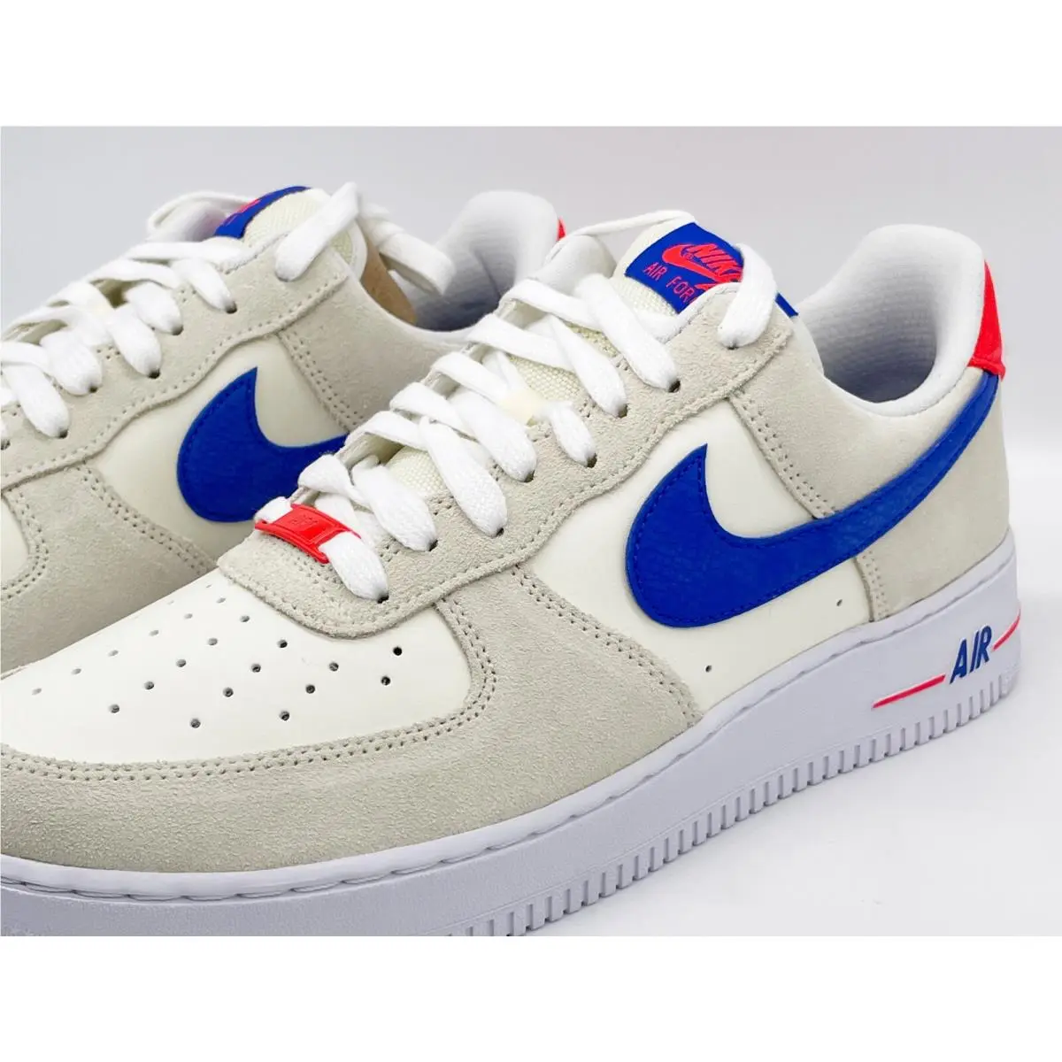 Nike shoes - Air Force 1 `07 LV8 - DM8314100 - Coconut Milk/White/Bright Crimson/Hyper Royal 3
