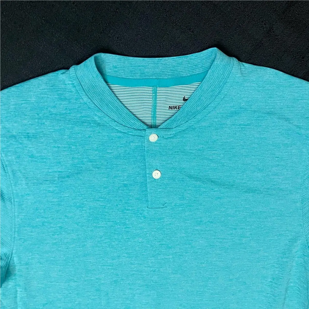Nike clothing - TW Tiger Woods AeroReact Mock Blade Polo - Mineral Teal Black 8