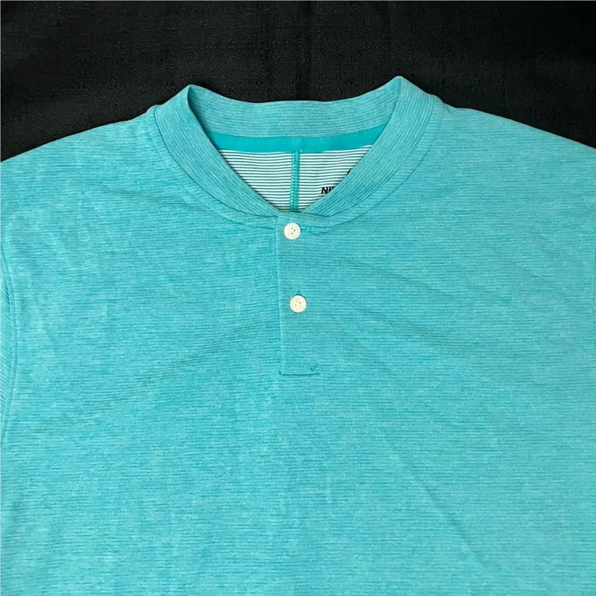 Nike clothing - TW Tiger Woods AeroReact Mock Blade Polo - Mineral Teal Black 2