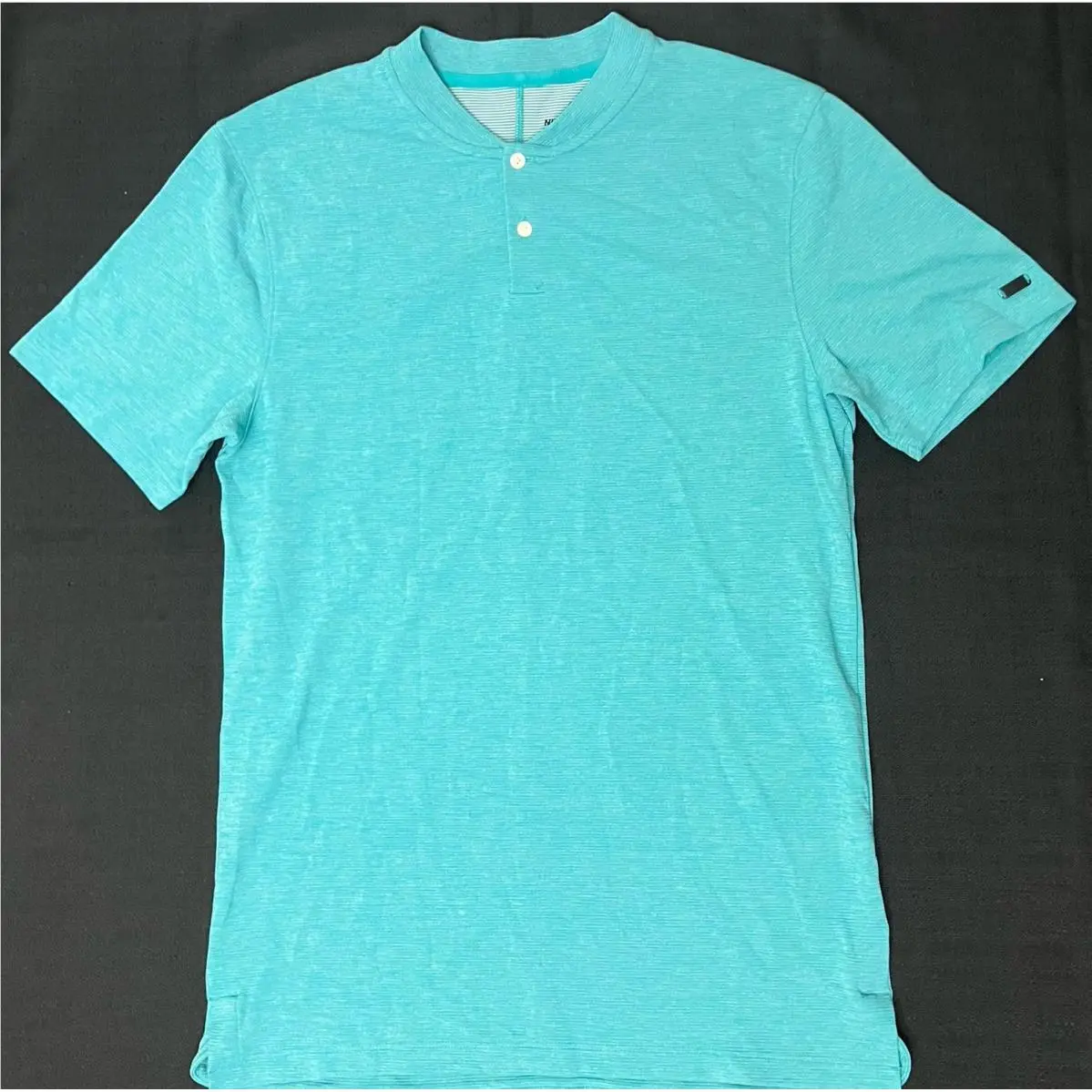 Nike clothing - TW Tiger Woods AeroReact Mock Blade Polo - Mineral Teal Black 4
