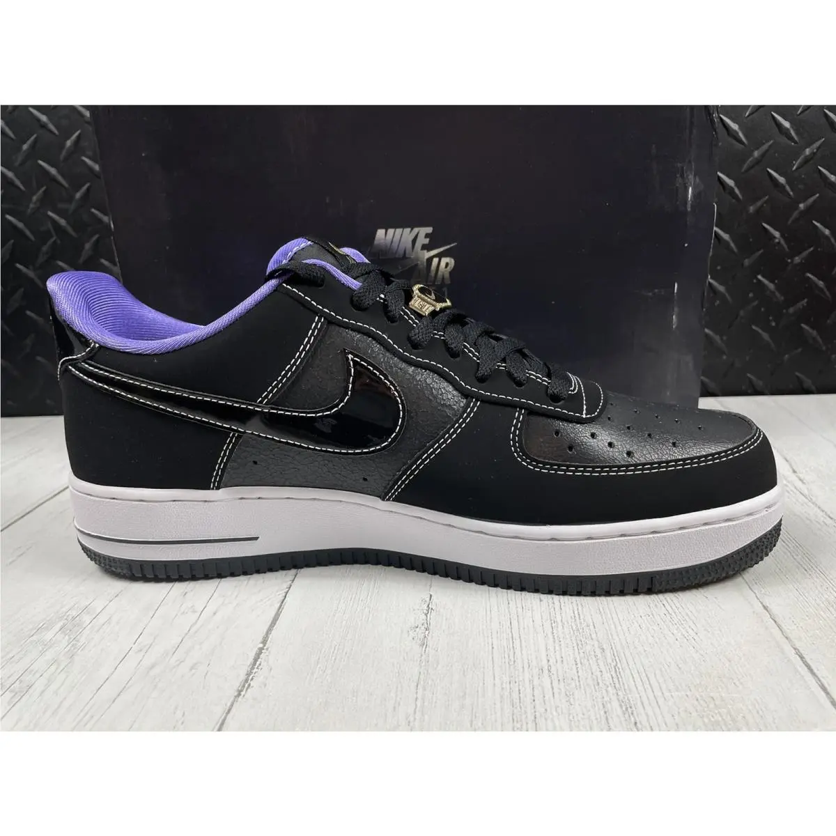 Nike shoes - Nike Air Force 1 `07 LV8 - DR9866-001 - Black, White, Purple, Gold (UPC: 0196149228600) 8
