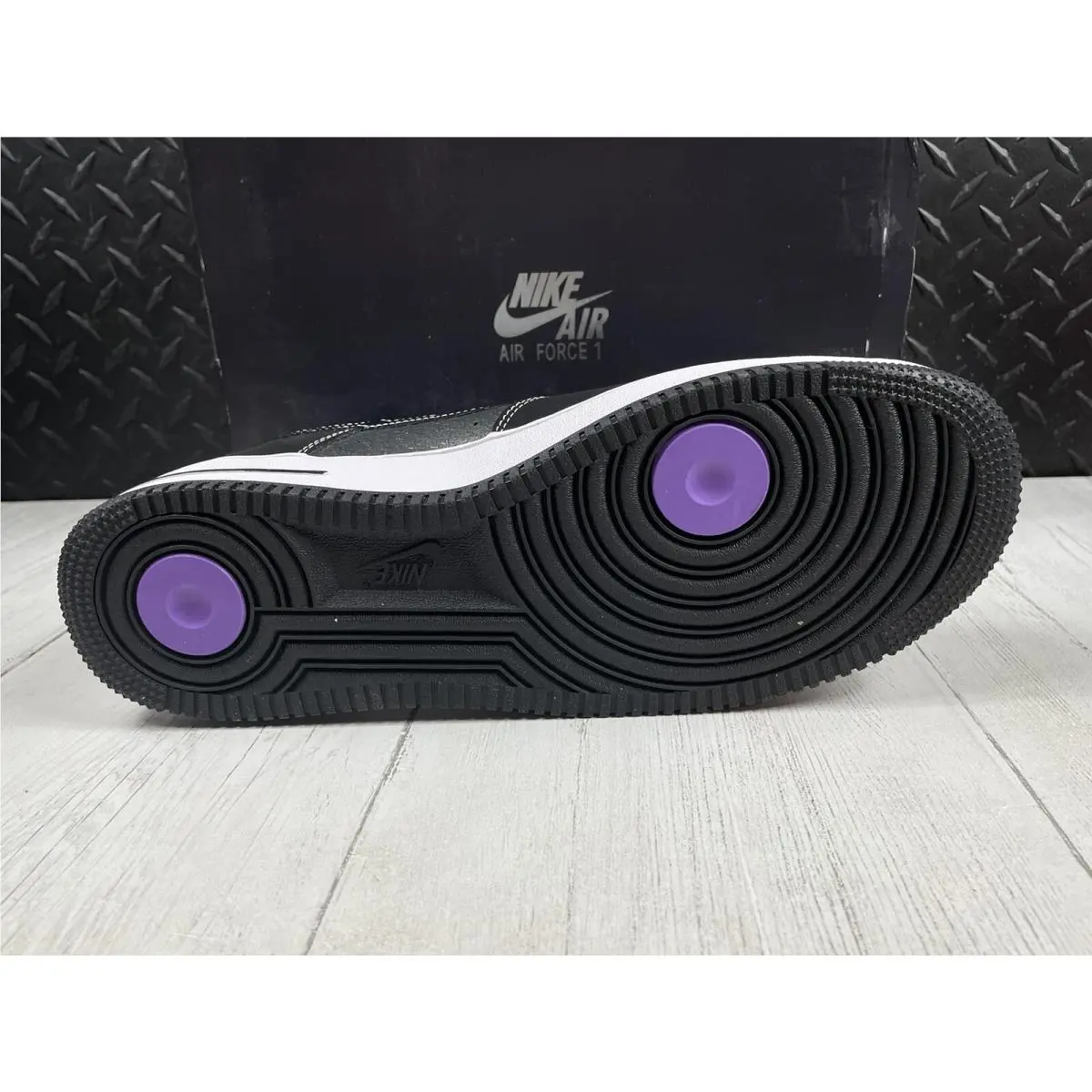 Nike shoes - Nike Air Force 1 `07 LV8 - DR9866-001 - Black, White, Purple, Gold (UPC: 0196149228600) 9