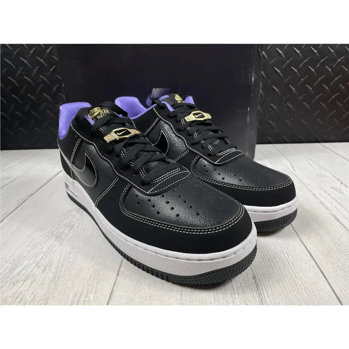 Nike shoes - Nike Air Force 1 `07 LV8 - DR9866-001 - Black, White, Purple, Gold (UPC: 0196149228600) 1