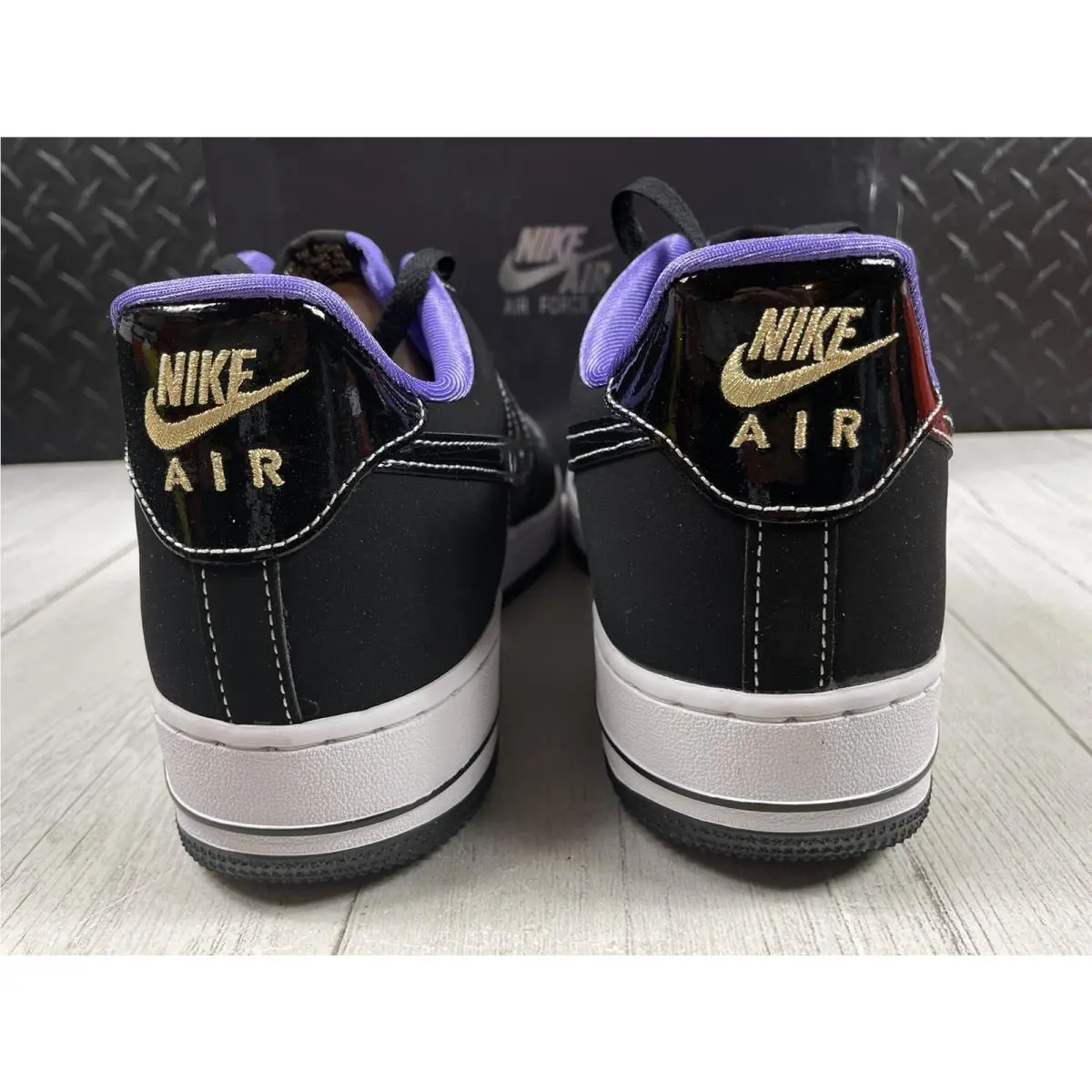 Nike shoes - Nike Air Force 1 `07 LV8 - DR9866-001 - Black, White, Purple, Gold (UPC: 0196149228600) 5