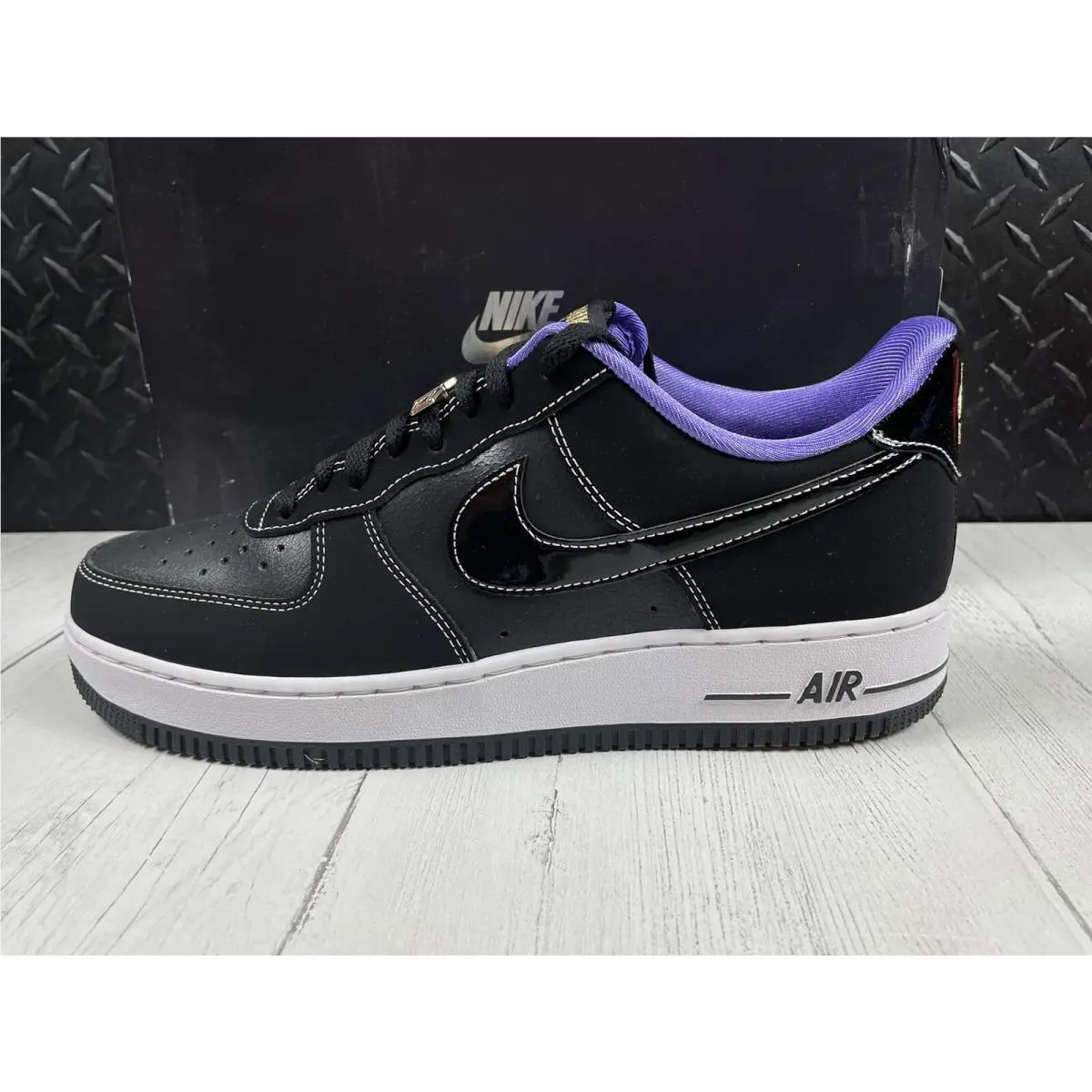 Nike shoes - Nike Air Force 1 `07 LV8 - DR9866-001 - Black, White, Purple, Gold (UPC: 0196149228600) 7