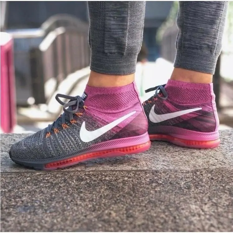 Nike Zoom All Out Flyknit Running Shoes Womens 10.5 Grey Training Sneakers