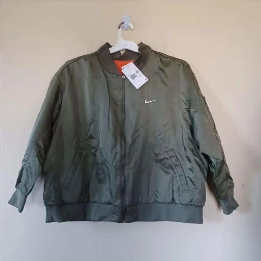 1X Jacket Bomber Varsity Quilted Gorpcore Reversible Green Orange Sat by Nike