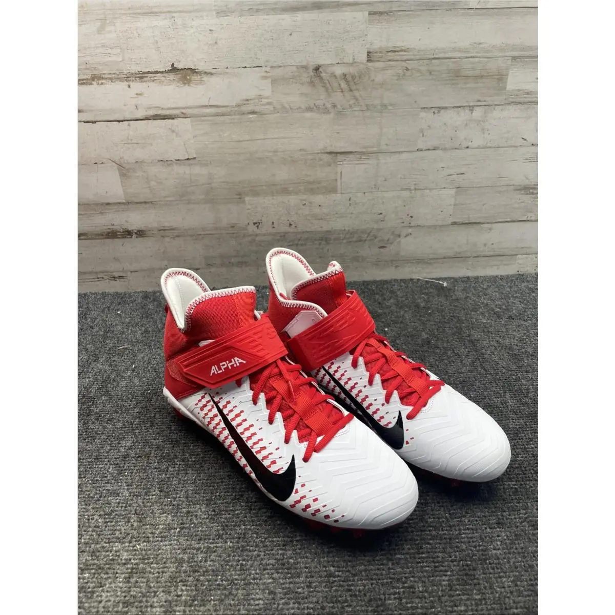 Alpha Menace Pro 2 Mid Football Cleats Mens Size 10.5 Red White BV3945-105 by Nike